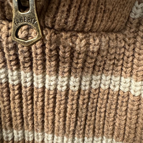 HP! 🎉💕 NWOT Faherty Mariner Sweater in Camel Stripe - Picture 7 of 8